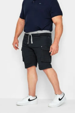 KAM Big & Tall Navy Blue Stretch Shorts