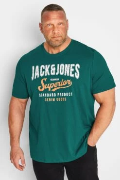 JACK & JONES Big & Tall Dark Green Superior Logo T-Shirt