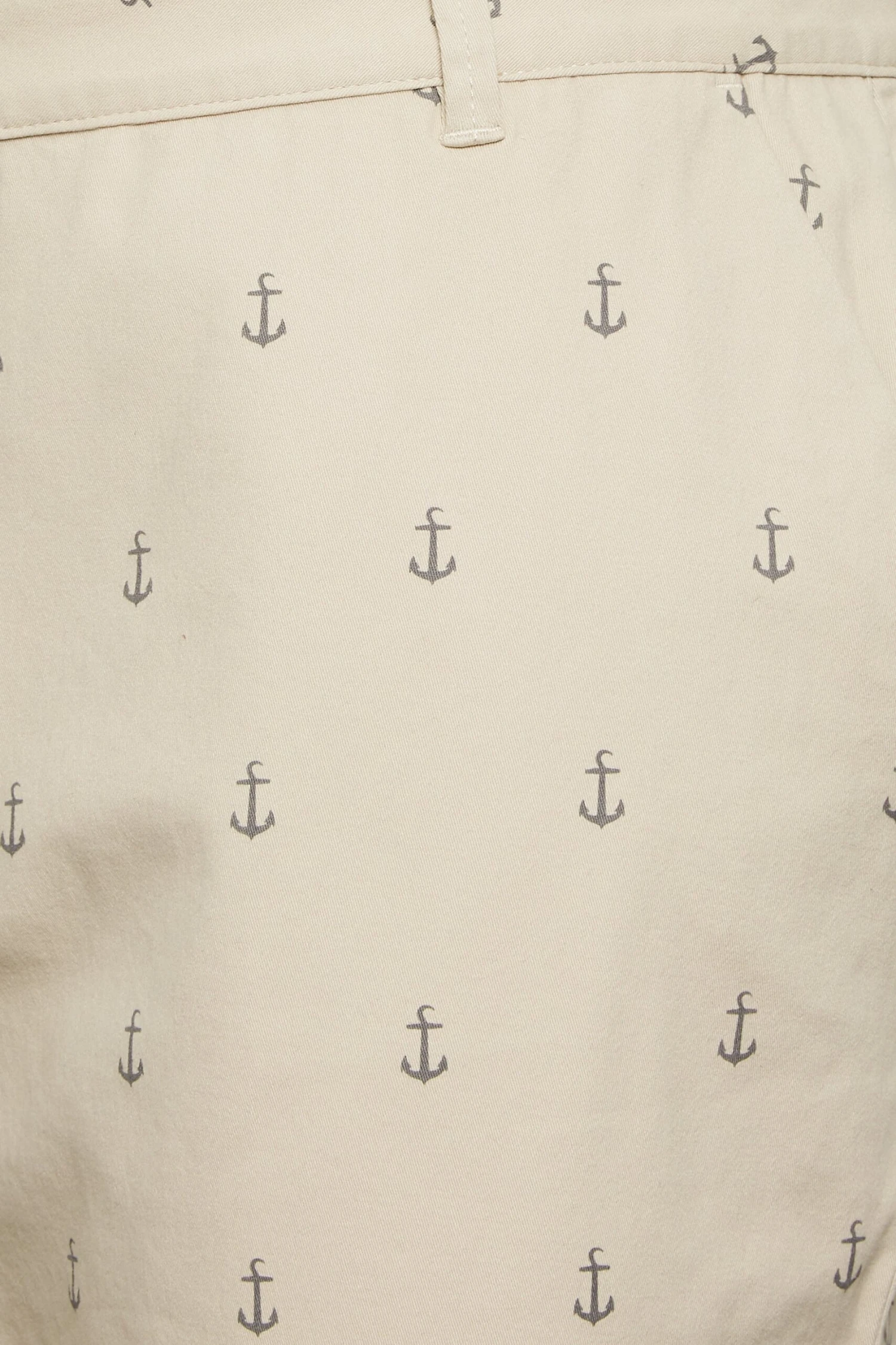 BadRhino Big & Tall Beige Brown Anchor Print Chino Shorts 3 BadRhino Big & Tall Beige Brown Anchor Print Chino Shorts - Image 3