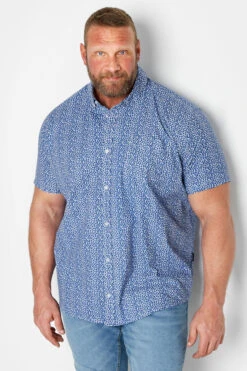 BadRhino Big & Tall Blue Printed Shirt