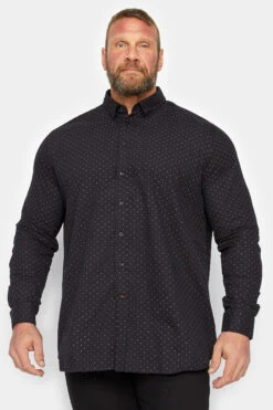 D555 Big & Tall Black Dot Print Shirt
