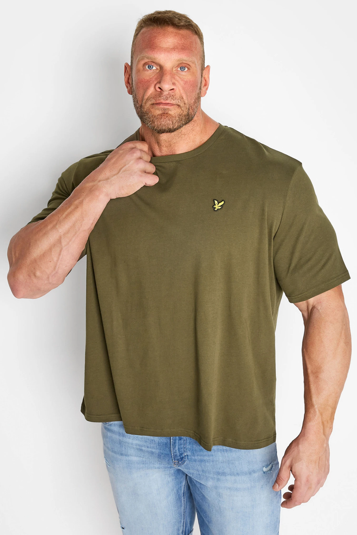 LYLE & SCOTT Big & Tall Khaki Green Core T-Shirt 1 LYLE & SCOTT Big & Tall Khaki Green Core T-Shirt