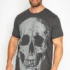 BadRhino Big & Tall Charcoal Grey Skull Print T-Shirt