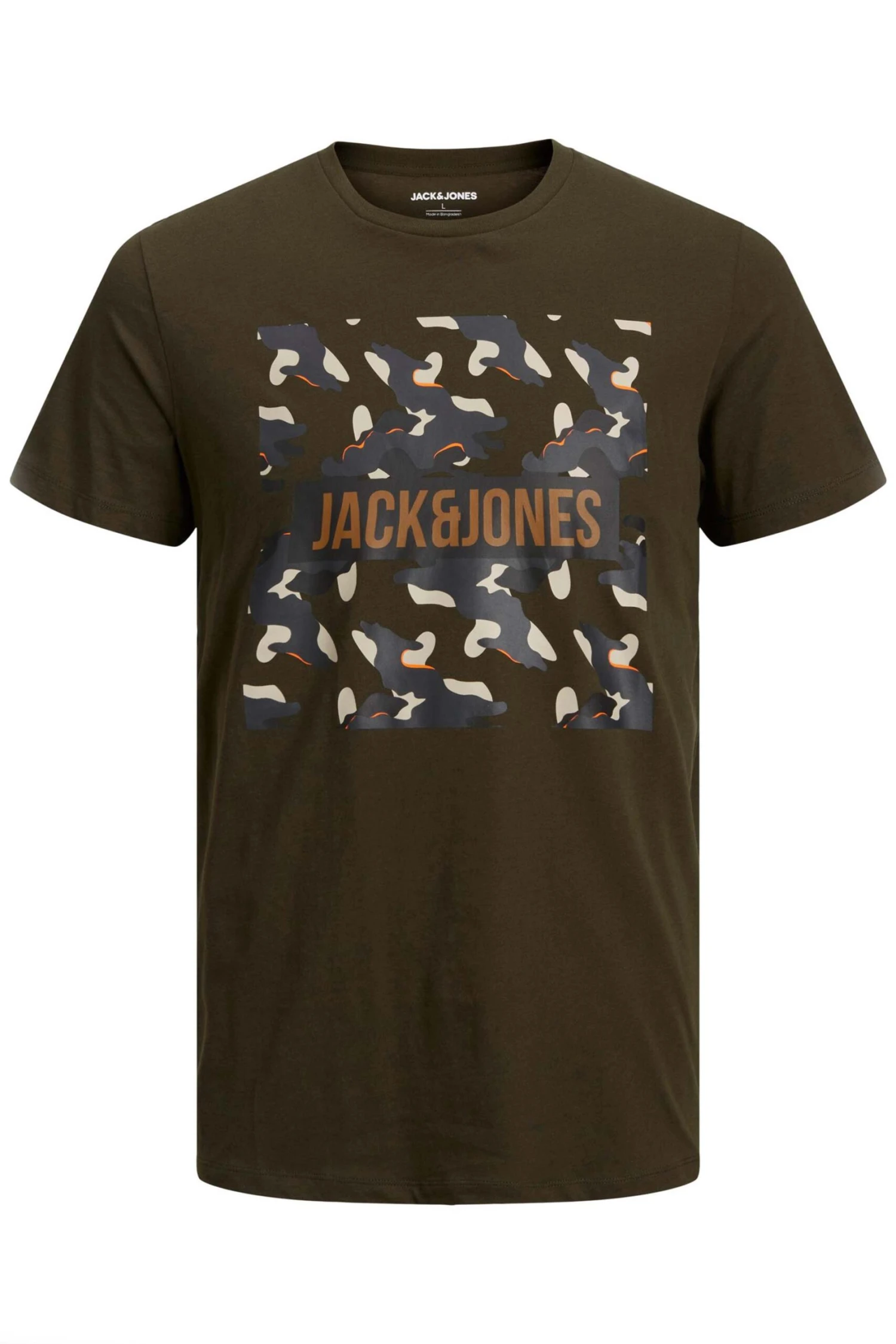 JACK & JONES Big & Tall Khaki Green Camo Logo T-Shirt 2 JACK & JONES Big & Tall Khaki Green Camo Logo T-Shirt - Image 2