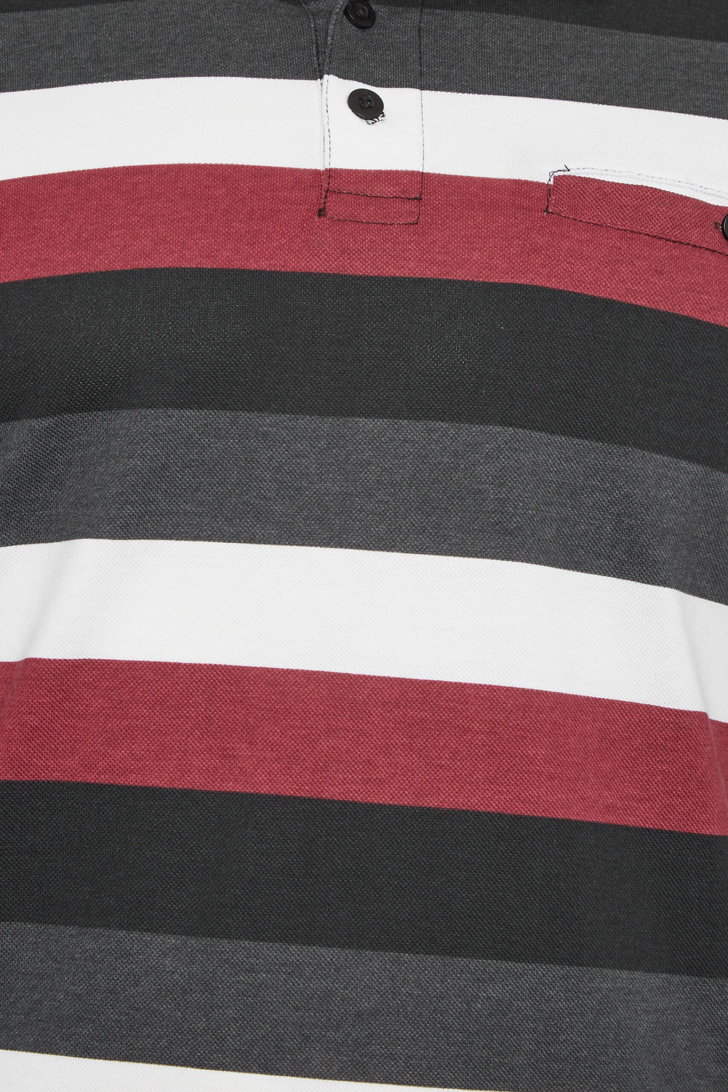 KAM Big & Tall Black & Red Striped Pocket Polo Shirt 2 KAM Big & Tall Black & Red Striped Pocket Polo Shirt - Image 2
