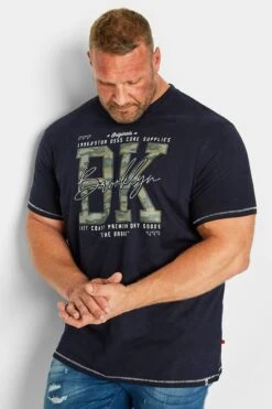 D555 Big & Tall Navy Blue Brooklyn Camo T-Shirt