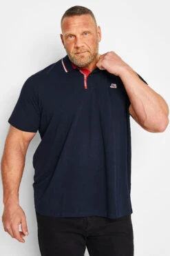 JACK & JONES Big & Tall Navy Blue Logo Polo Shirt