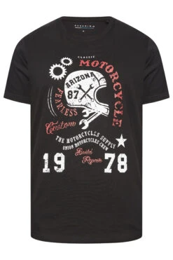 BadRhino Big & Tall Black Helmet Print 'Motorcycle' Slogan T-Shirt 5 BadRhino Big & Tall Black Helmet Print 'Motorcycle' Slogan T-Shirt -Menswear Mode Sales Store 846f8be8 a5ce 42 207972 X