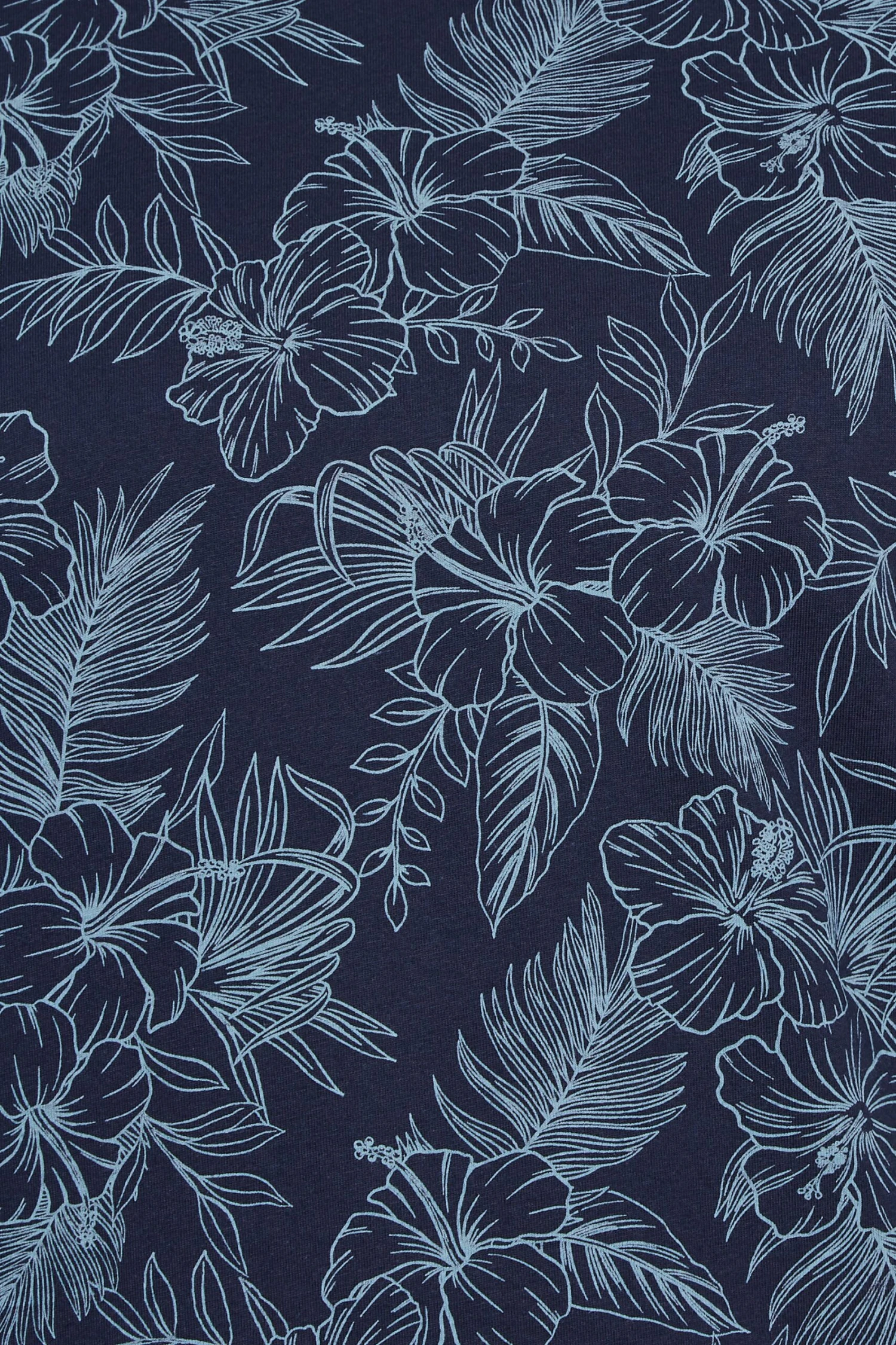 BadRhino Big & Tall Navy Blue Hawaiian Print T-Shirt 2 BadRhino Big & Tall Navy Blue Hawaiian Print T-Shirt - Image 2