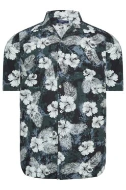 BadRhino Big & Tall Grey Tropical Print Shirt -Menswear Mode Sales Store 85510484 f7e9 48 208019 X