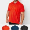 BadRhino Big & Tall Black/Sailor Blue/Fire Orange 3 Pack Polo Shirts