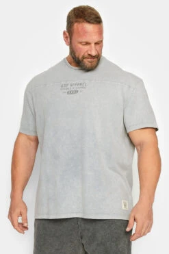 GNP Big & Tall Light Grey Logo Oversized T-Shirt