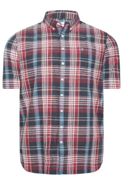 FARAH Big & Tall Red & Blue Short Sleeve Check Shirt 5 FARAH Big & Tall Red & Blue Short Sleeve Check Shirt -Menswear Mode Sales Store 8692d1fb c33c 47 207454 X