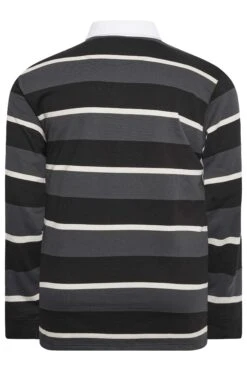 KAM Big & Tall Charcoal Grey Striped Long Sleeve Rugby Shirt 5 KAM Big & Tall Charcoal Grey Striped Long Sleeve Rugby Shirt -Menswear Mode Sales Store 870f7cfa aa21 4a 208452 Y