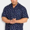ESPIONAGE Big & Tall Blue Sailboat Print Shirt