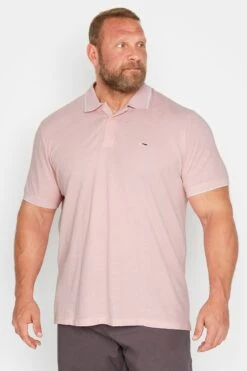 BadRhino Big & Tall Light Pink Birdseye Polo Shirt
