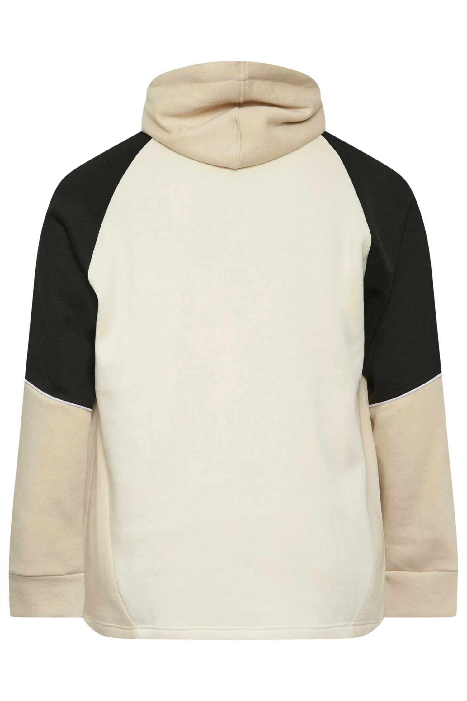 BadRhino Big & Tall Black & White Colourblock Hoodie 3 BadRhino Big & Tall Black & White Colourblock Hoodie - Image 3