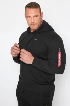 ALPHA INDUSTRIES Big & Tall Black X-Fit Hoodie