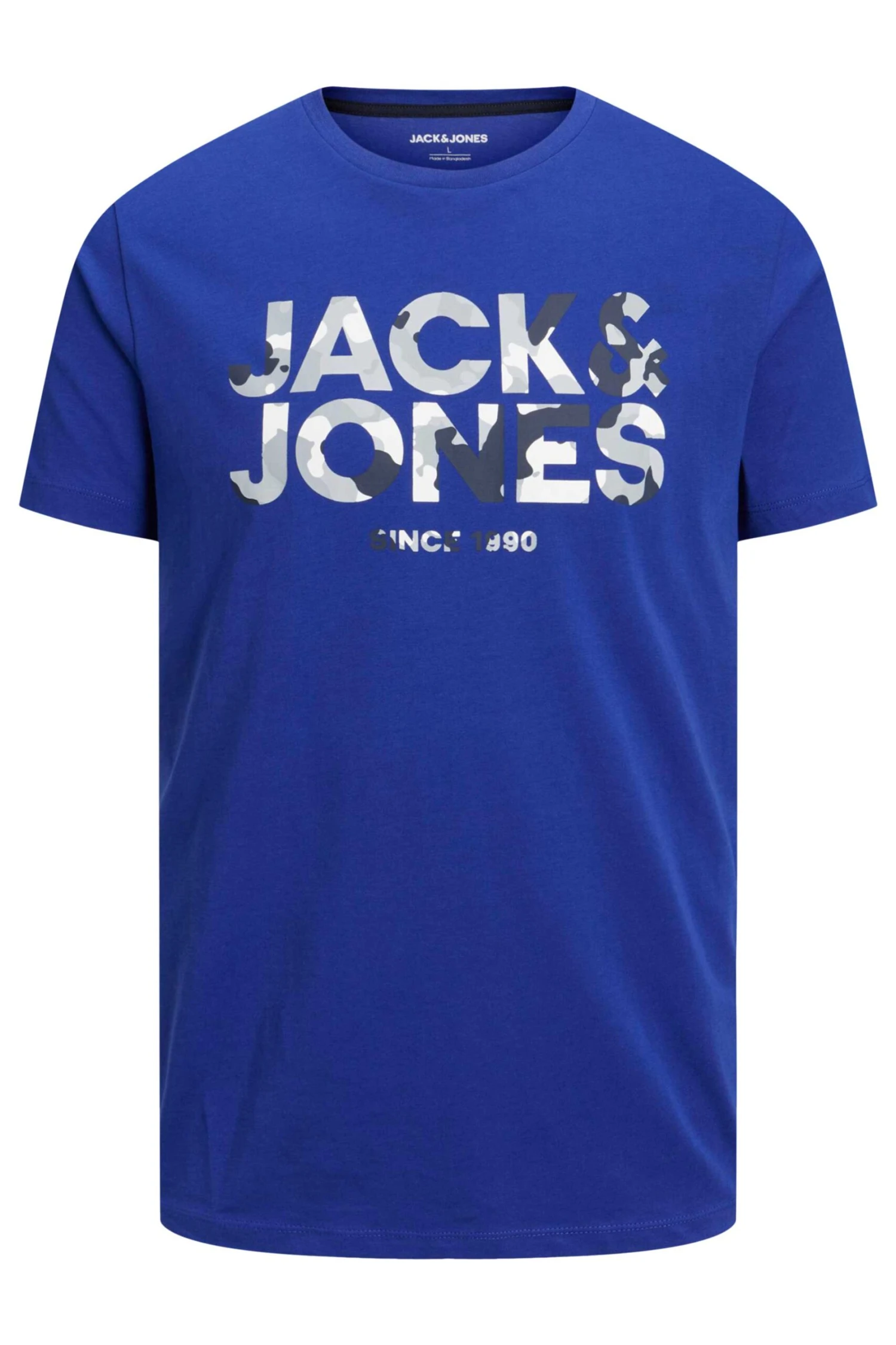 JACK & JONES Big & Tall Blue Camo Logo Crew Neck T-Shirt 2 JACK & JONES Big & Tall Blue Camo Logo Crew Neck T-Shirt - Image 2