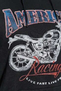 BadRhino Big & Tall Navy Blue 'American Racing' Motorbike Print Hoodie -Menswear Mode Sales Store 8dca4176 9e7f 45 207223 Z