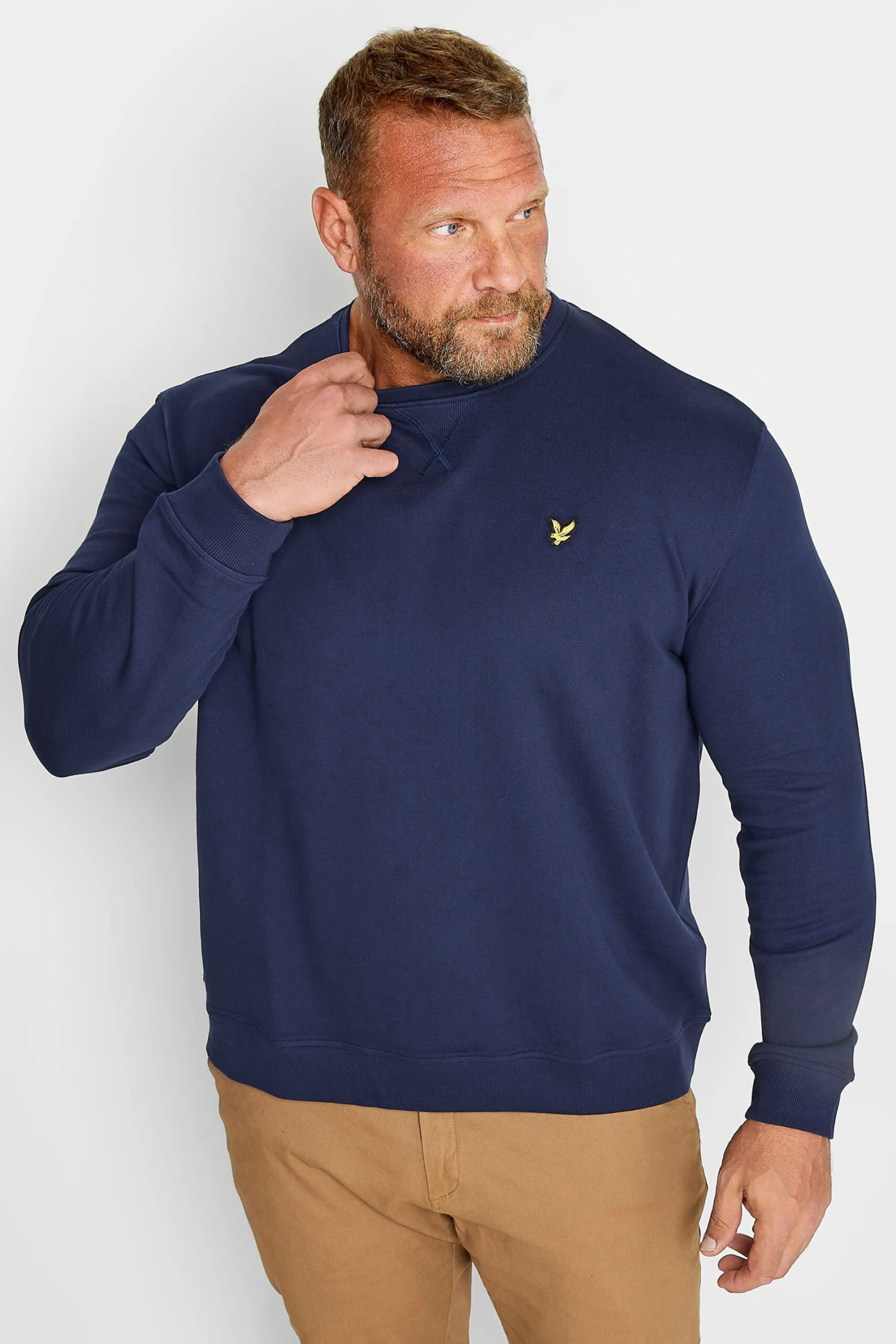 LYLE & SCOTT Big & Tall Navy Blue Crew Neck Sweatshirt 1 LYLE & SCOTT Big & Tall Navy Blue Crew Neck Sweatshirt