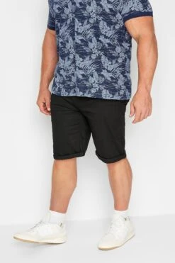 D555 Big & Tall Black Stretch Chino Shorts