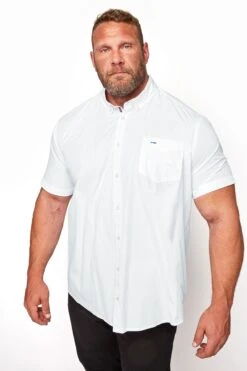 BadRhino Big & Tall White Short Sleeve Oxford Shirt