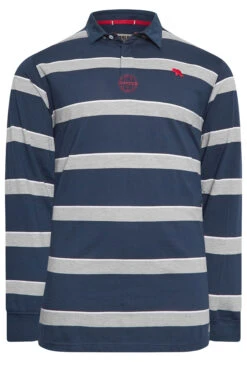 D555 Big & Tall Navy Blue Stripe Rugby Style Shirt -Menswear Mode Sales Store 90c7b390 b703 4c 208410 X