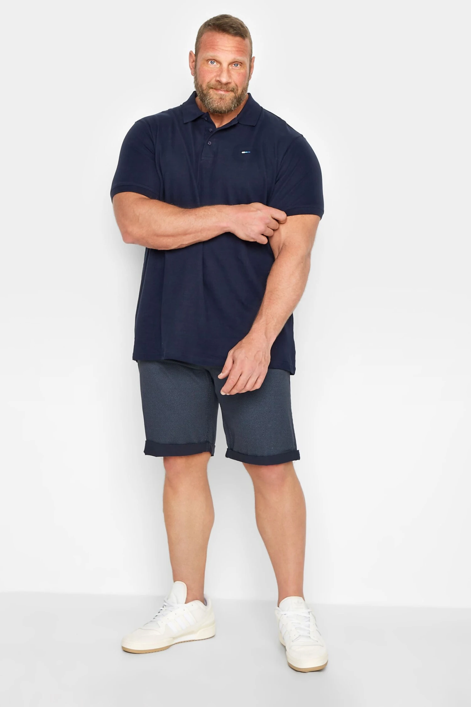 D555 Big & Tall Navy Blue Printed Chino Short 2 D555 Big & Tall Navy Blue Printed Chino Short - Image 2