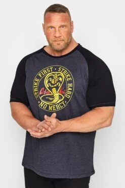 D555 Big & Tall Navy Blue Offical Cobra Kai Printed T-Shirt