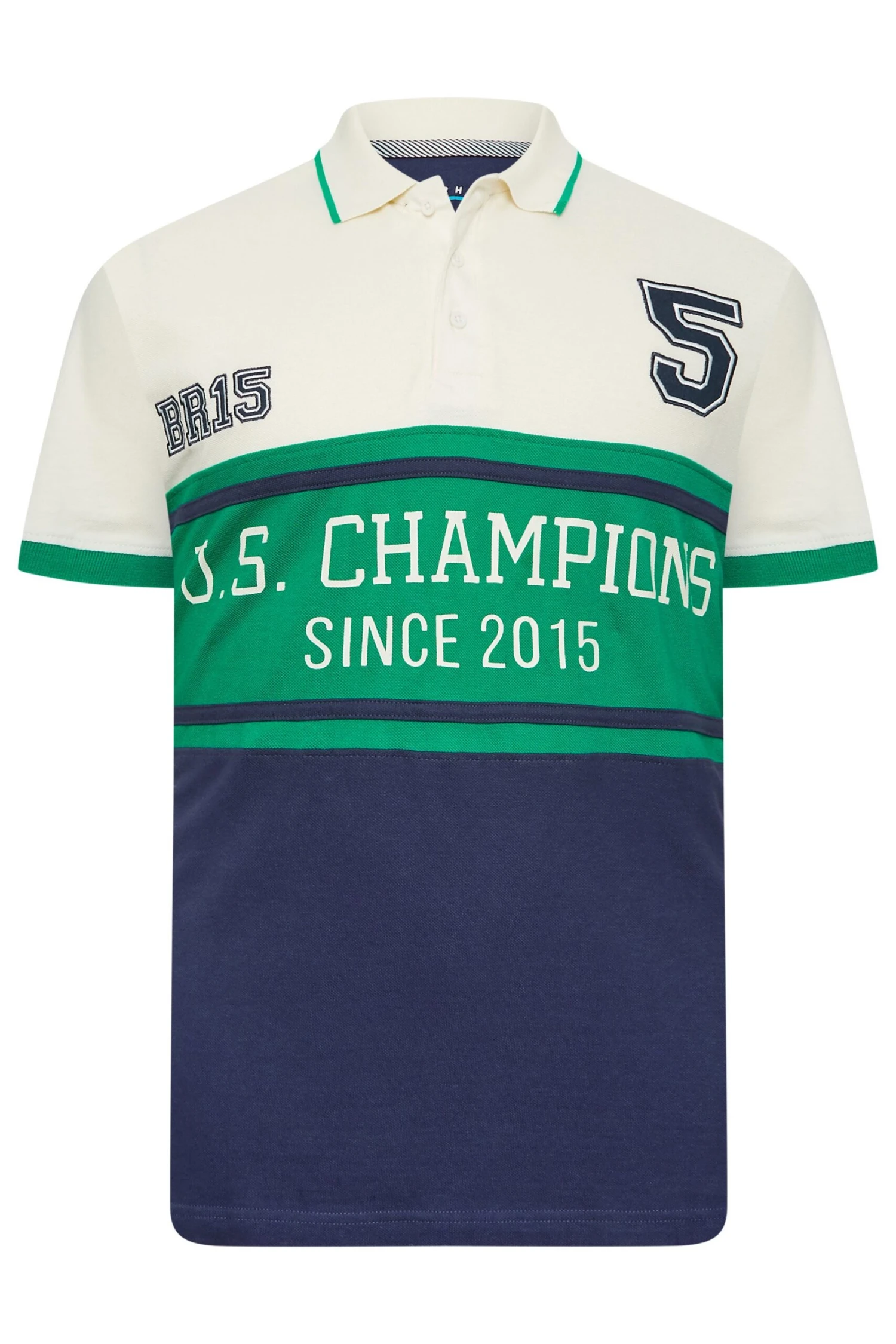 BadRhino Big & Tall Navy Blue & Green BR15 Champions Polo Shirt 3 BadRhino Big & Tall Navy Blue & Green BR15 Champions Polo Shirt - Image 3