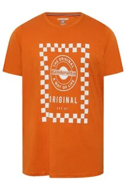 LAMBRETTA Big & Tall Orange Checkerboard Print T-Shirt -Menswear Mode Sales Store 938ba58b 0330 46 206748 X