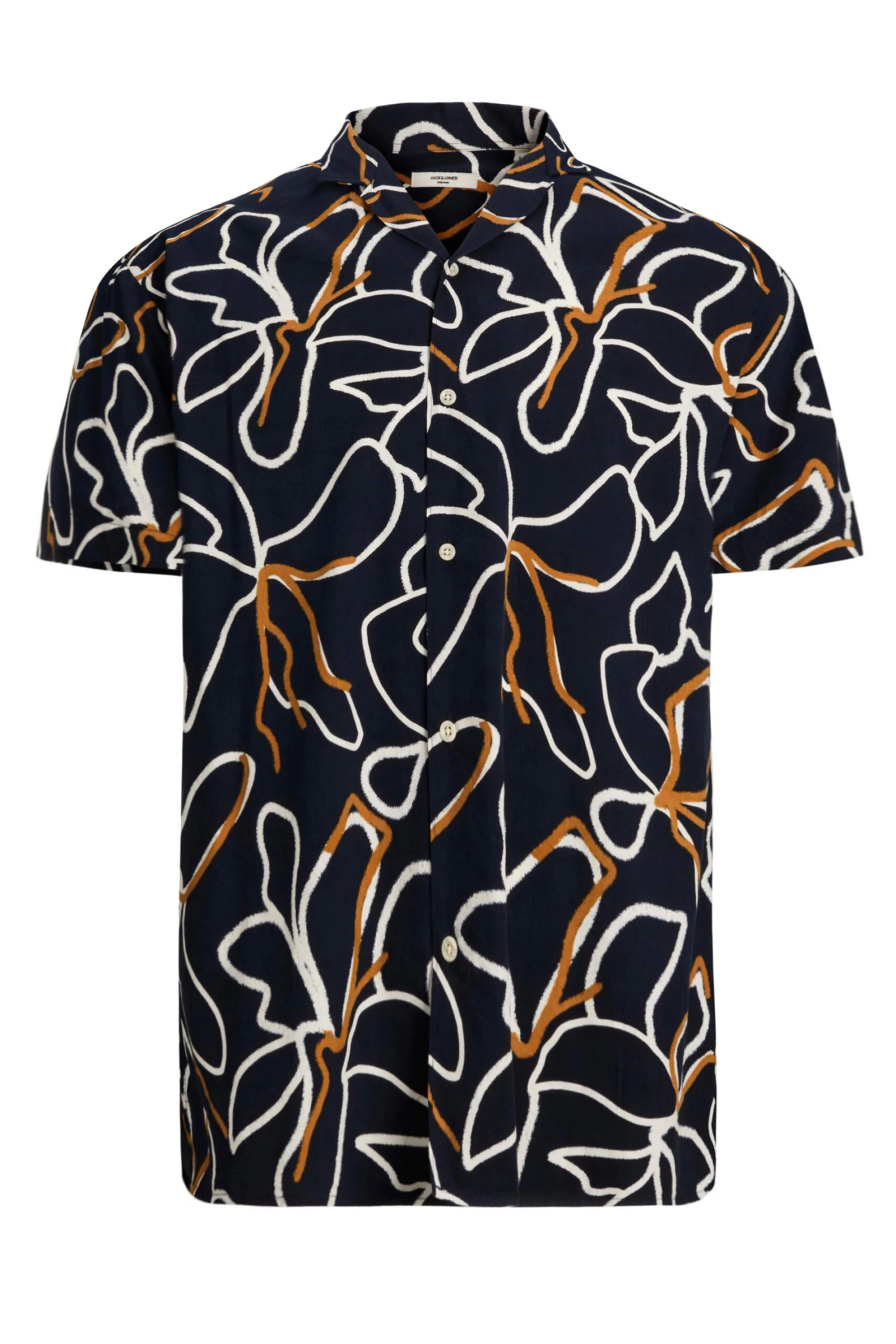 JACK & JONES PREMIUM Big & Tall Black Tropical Print Short Sleeve Shirt 2 JACK & JONES PREMIUM Big & Tall Black Tropical Print Short Sleeve Shirt - Image 2