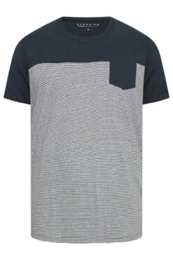 BadRhino Big & Tall Blue Pocket Stripe T-Shirt -Menswear Mode Sales Store 9475a792 9709 43 208739 X