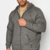 BadRhino Big & Tall Charcoal Grey Zip Through Hoodie