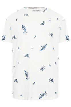 BLEND Big & Tall White Floral T-Shirt -Menswear Mode Sales Store 94b9fe32 1ba7 4b 207550 X