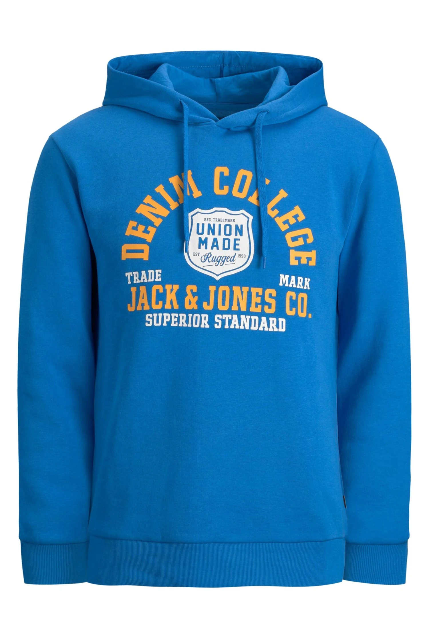 JACK & JONES Big & Tall Blue Printed Hoodie 2 JACK & JONES Big & Tall Blue Printed Hoodie - Image 2