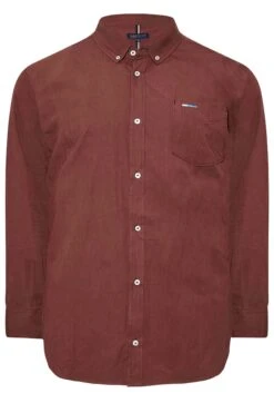BadRhino Big & Tall Windsor Wine Red Long Sleeve Oxford Shirt -Menswear Mode Sales Store 99261594 cadb 4d 207374 X