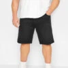 KAM Big & Tall Black Denim Shorts