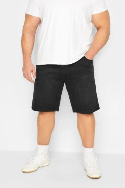 KAM Big & Tall Black Denim Shorts