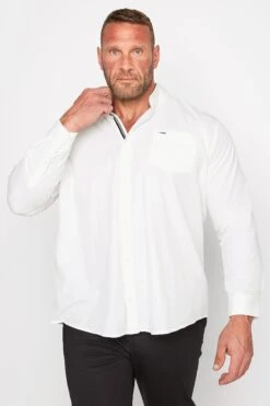 BadRhino Big & Tall White Poplin Long Sleeve Shirt