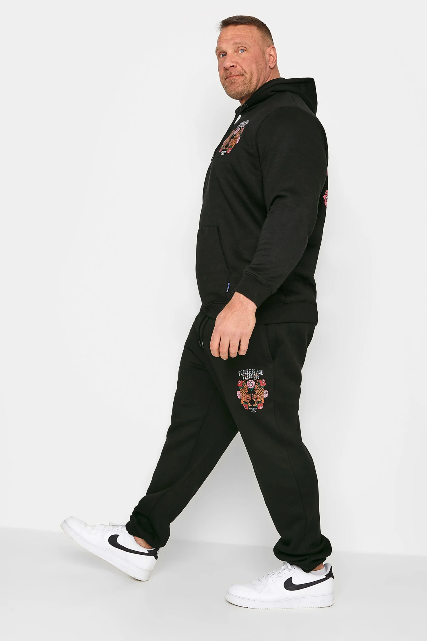 BadRhino Big & Tall Black 'Fearless & Ferocious' Hoodie 2 BadRhino Big & Tall Black 'Fearless & Ferocious' Hoodie - Image 2