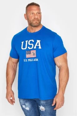 U.S. POLO ASSN. Big & Tall Blue USA Print T-Shirt