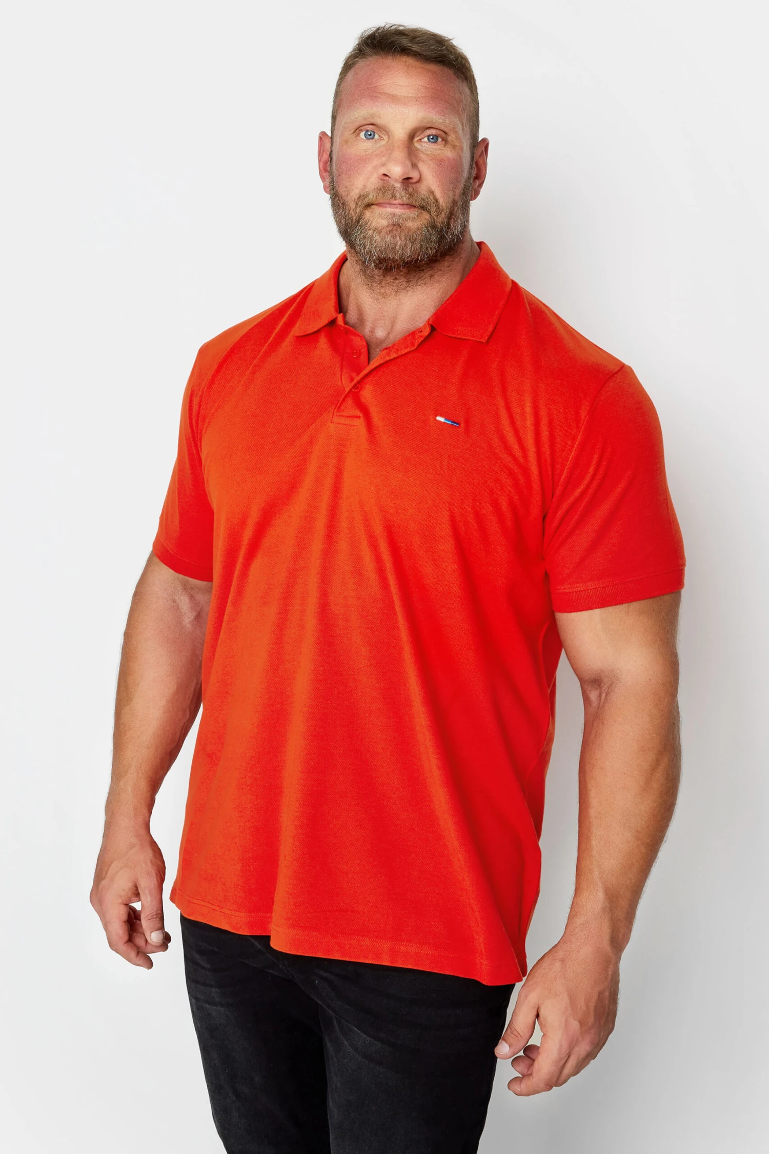BadRhino Big & Tall Black/Sailor Blue/Fire Orange 3 Pack Polo Shirts 2 BadRhino Big & Tall Black/Sailor Blue/Fire Orange 3 Pack Polo Shirts - Image 2