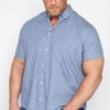 BadRhino Big & Tall Blue Floral Short Sleeve Shirt