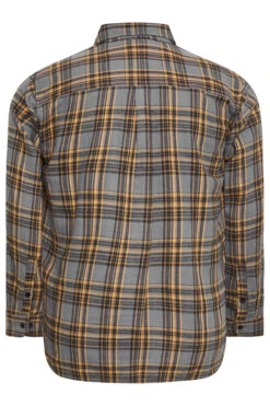 BadRhino Big & Tall Grey Brushed Cotton Check Long Sleeve Shirt -Menswear Mode Sales Store 9e3af983 8164 4f 208748 Y