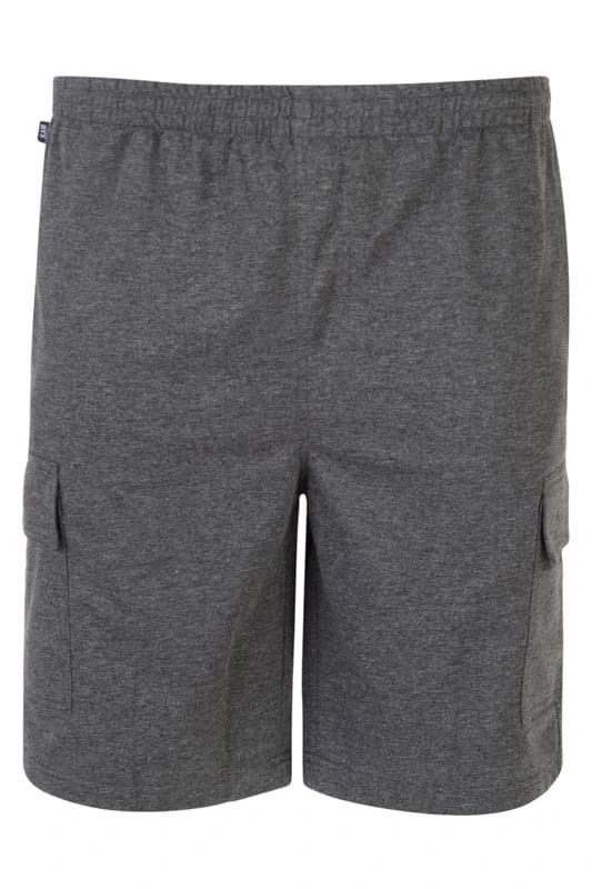 KAM Big & Tall Charcoal Grey Cargo Lounge Shorts 3 KAM Big & Tall Charcoal Grey Cargo Lounge Shorts - Image 3