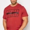 JACK & JONES Big & Tall Red Box Logo T-Shirt