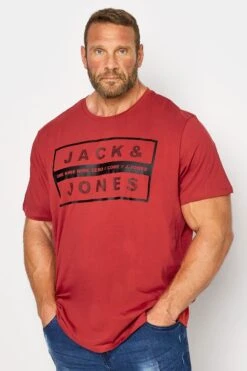 JACK & JONES Big & Tall Red Box Logo T-Shirt