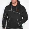 STUDIO A Big & Tall Black Piped Cut & Sew Hoodie